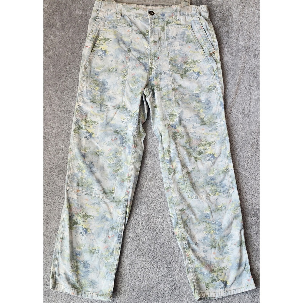 Pilcro The Roamer Pants Womens 29 Multicolor Watercolor Utility Straight Leg